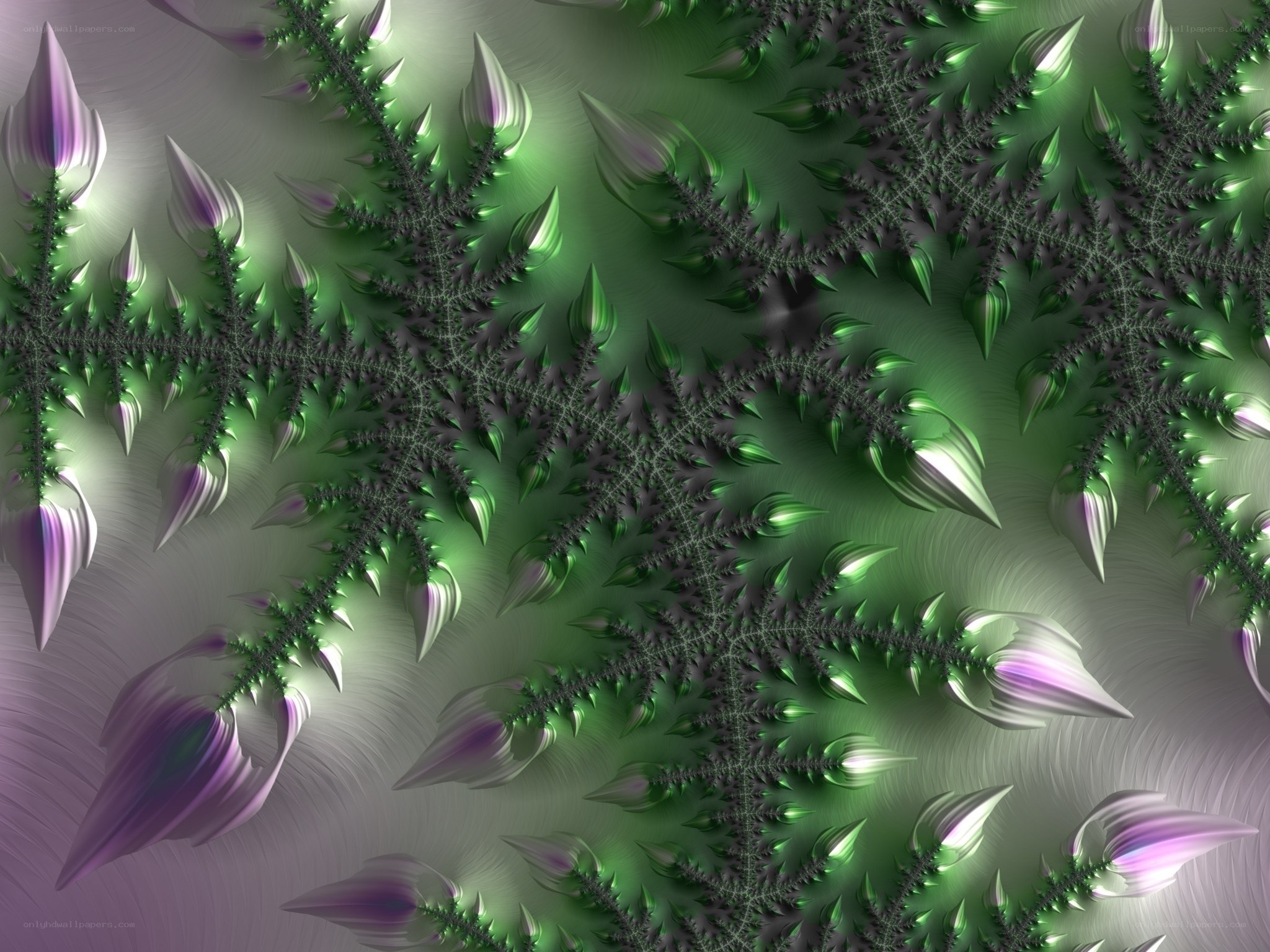 Green fractal floral pattern