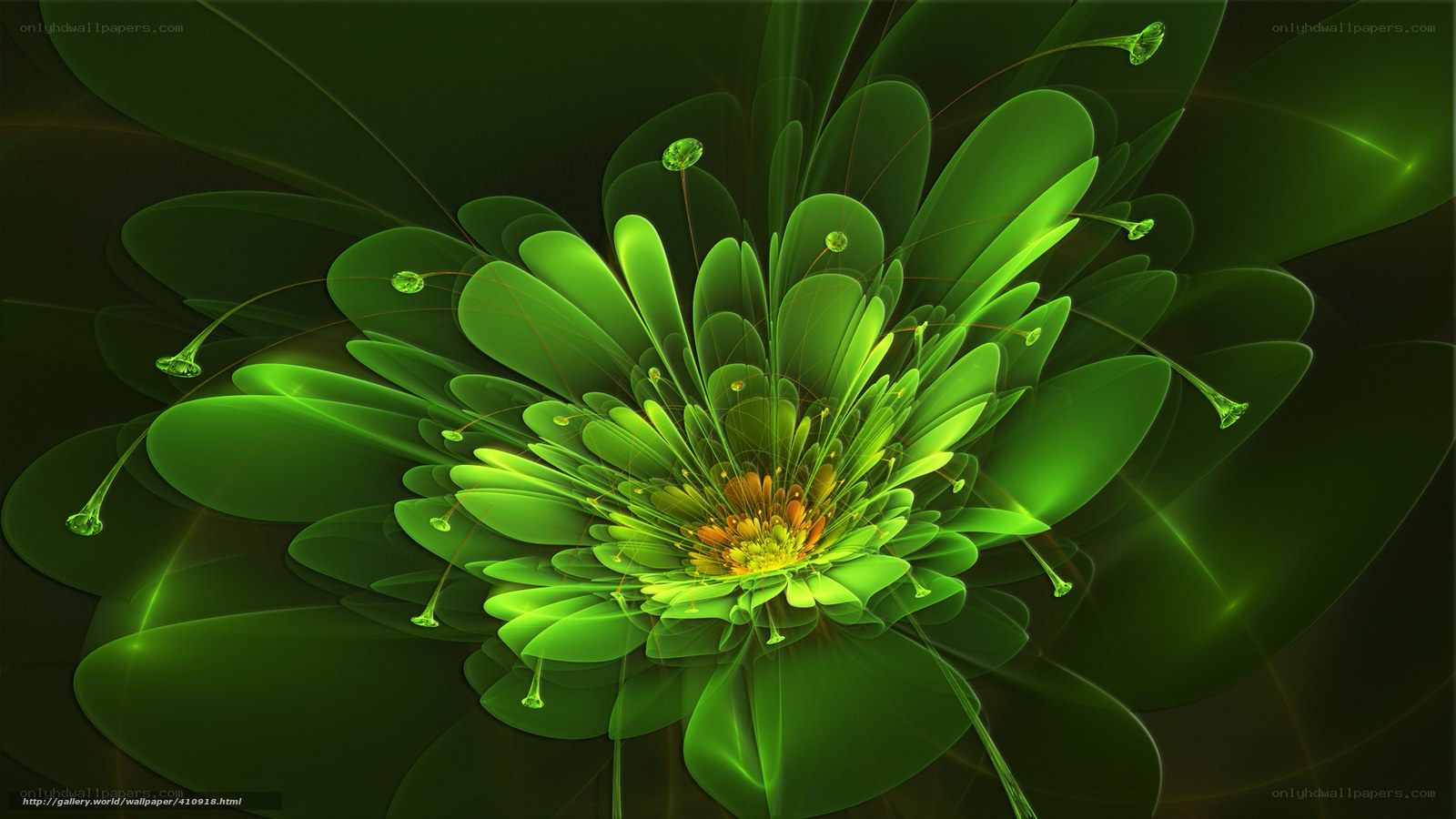 Green fractal flower bloom