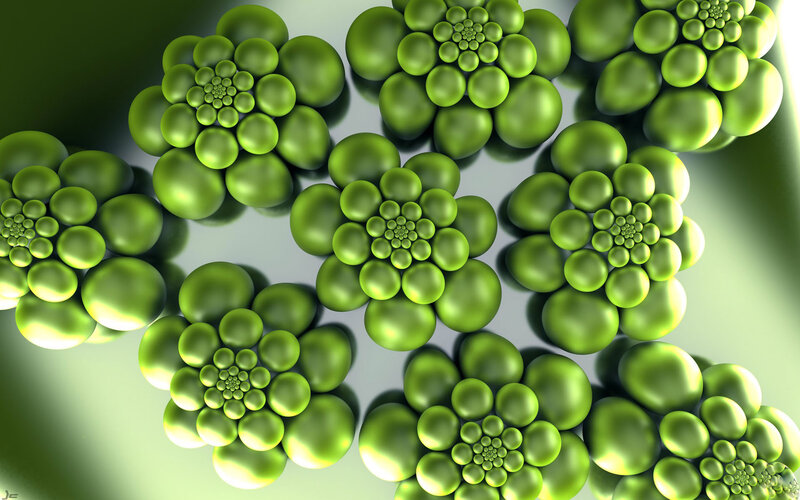 Green Fractal Flower Clusters