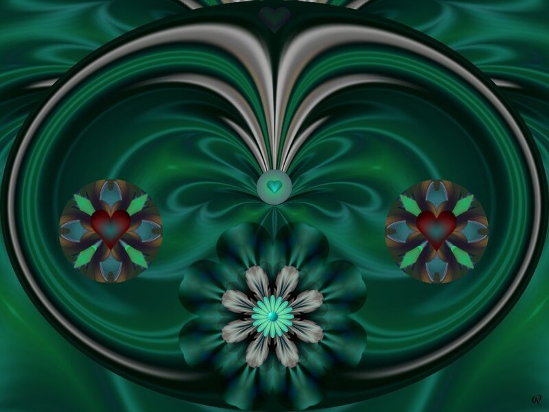 Green Fractal Flower Design — Hypnotic
