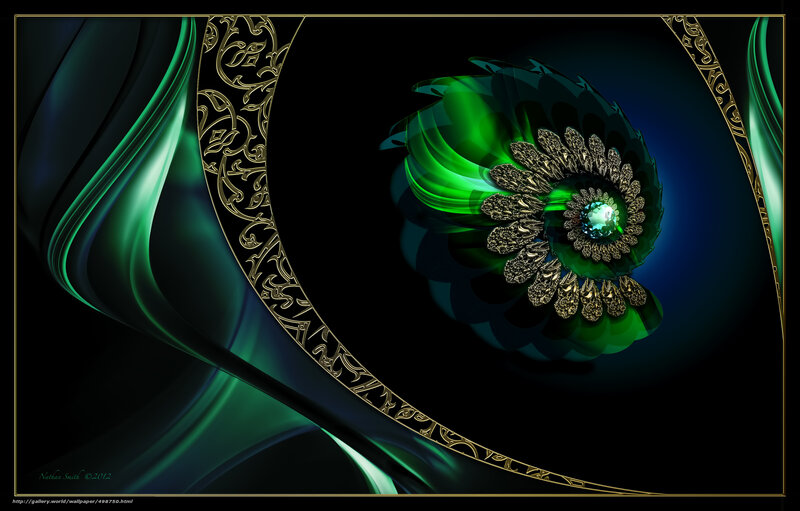 Green Fractal Flower — Dramatic