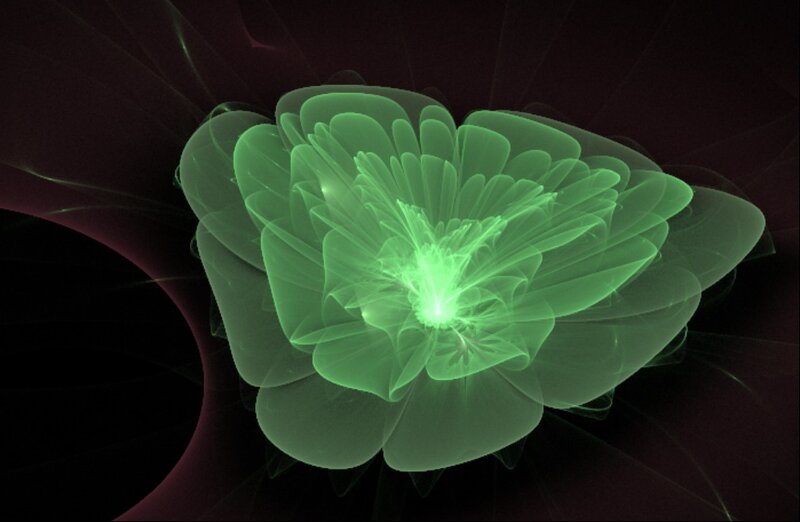 Green Fractal Flower — Ethereal
