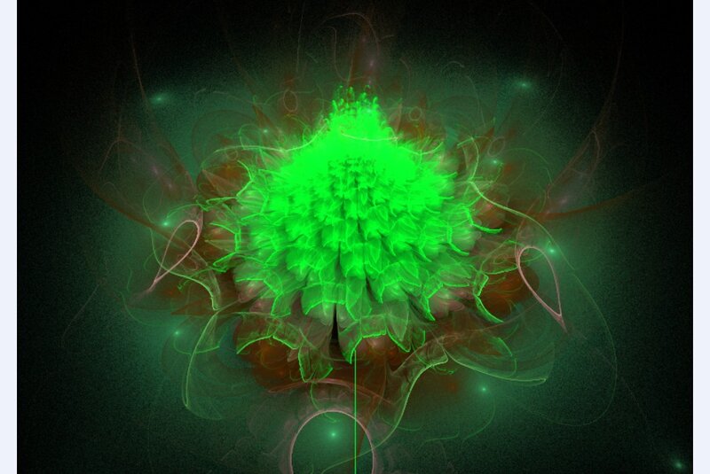 Green Fractal Flower — Mystical