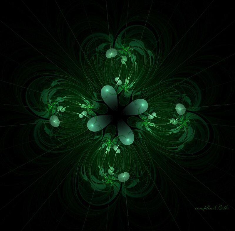 Green fractal flower pattern