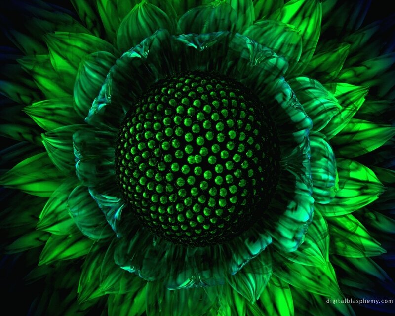 Green fractal flower
