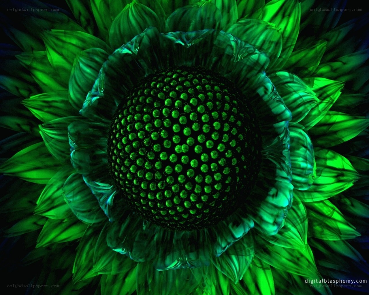 Green fractal flower