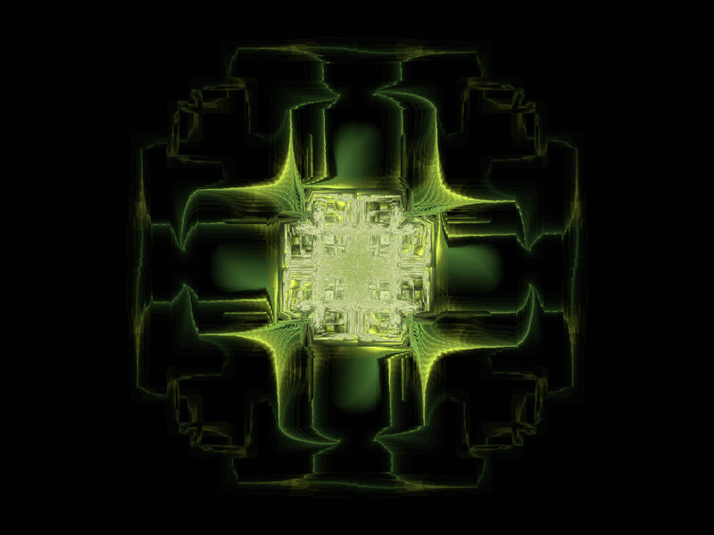 green fractal geometric pattern