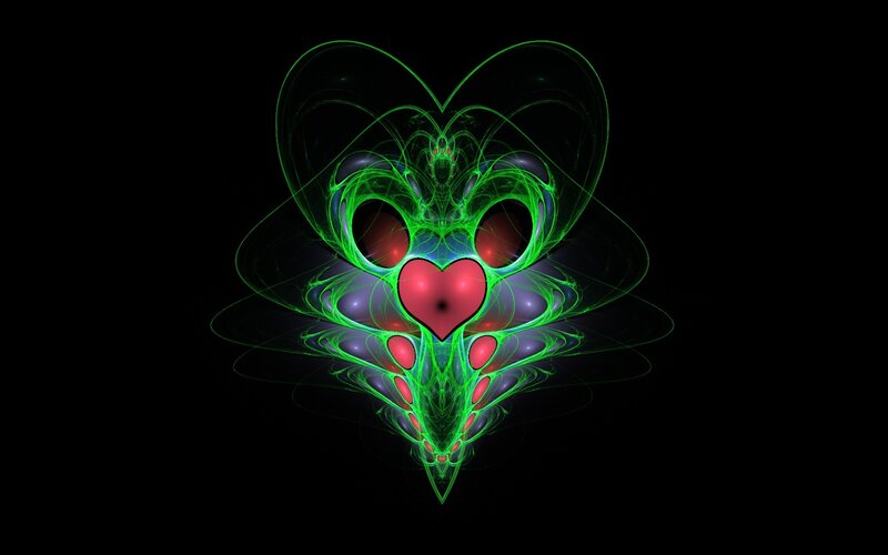 Green Fractal Heart Design — Mystical