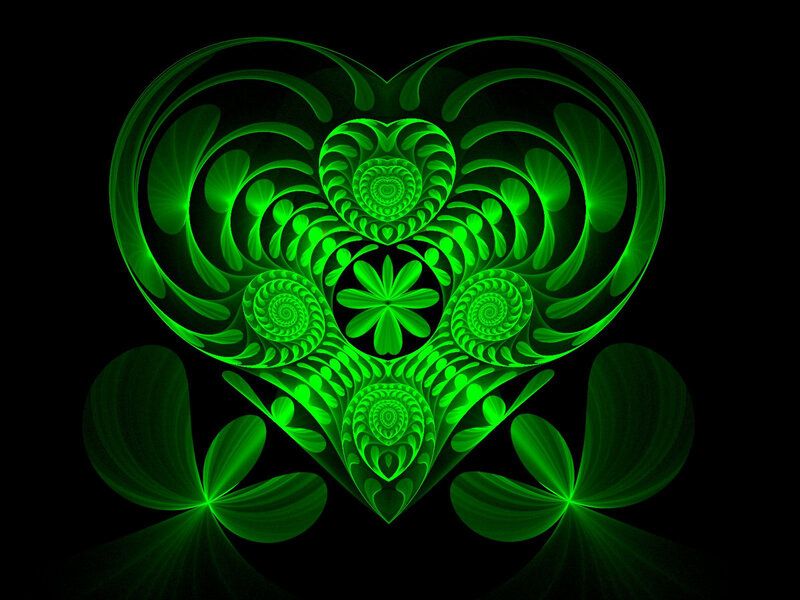Green Fractal Heart