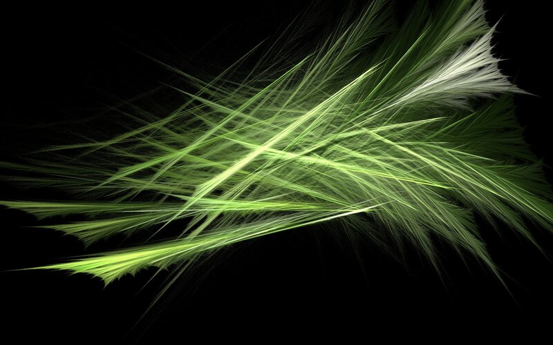 green fractal light burst