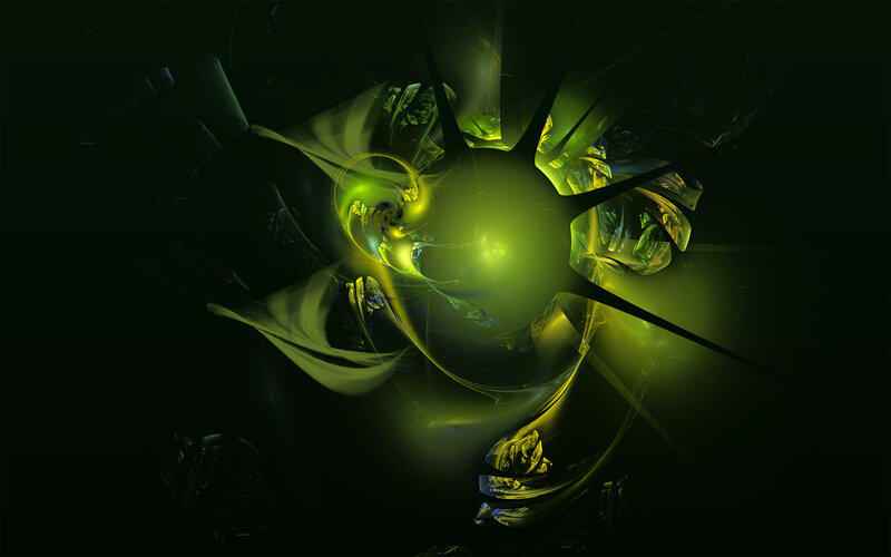 green fractal light burst