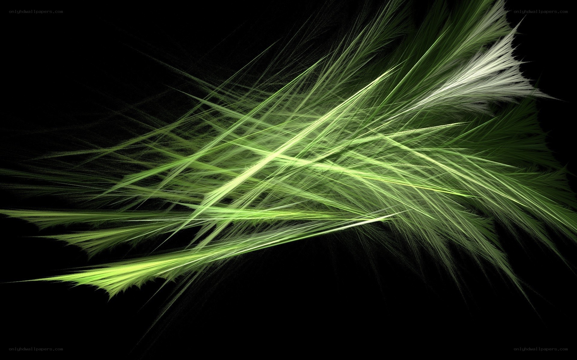 green fractal light burst