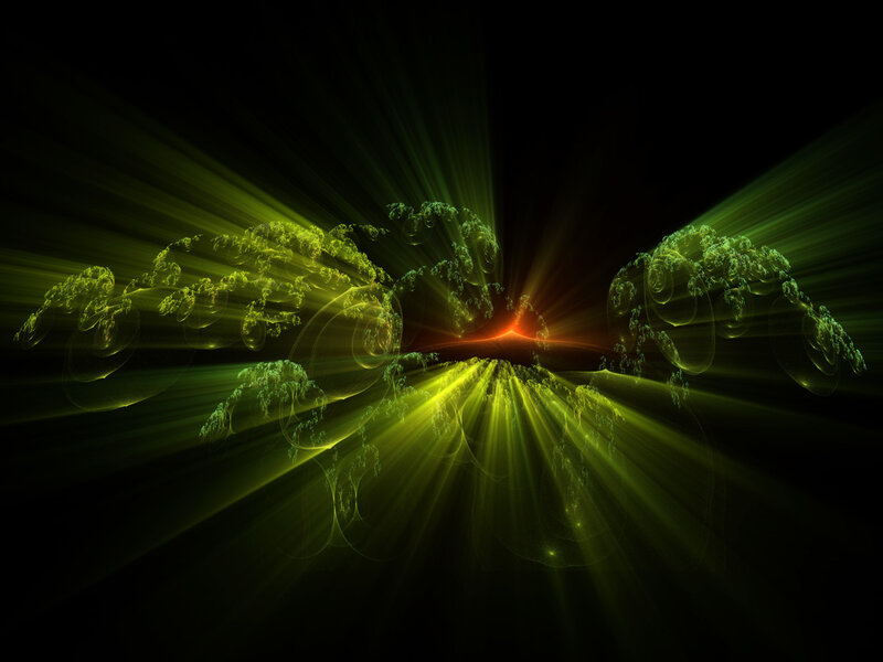 Green Fractal Light Forms