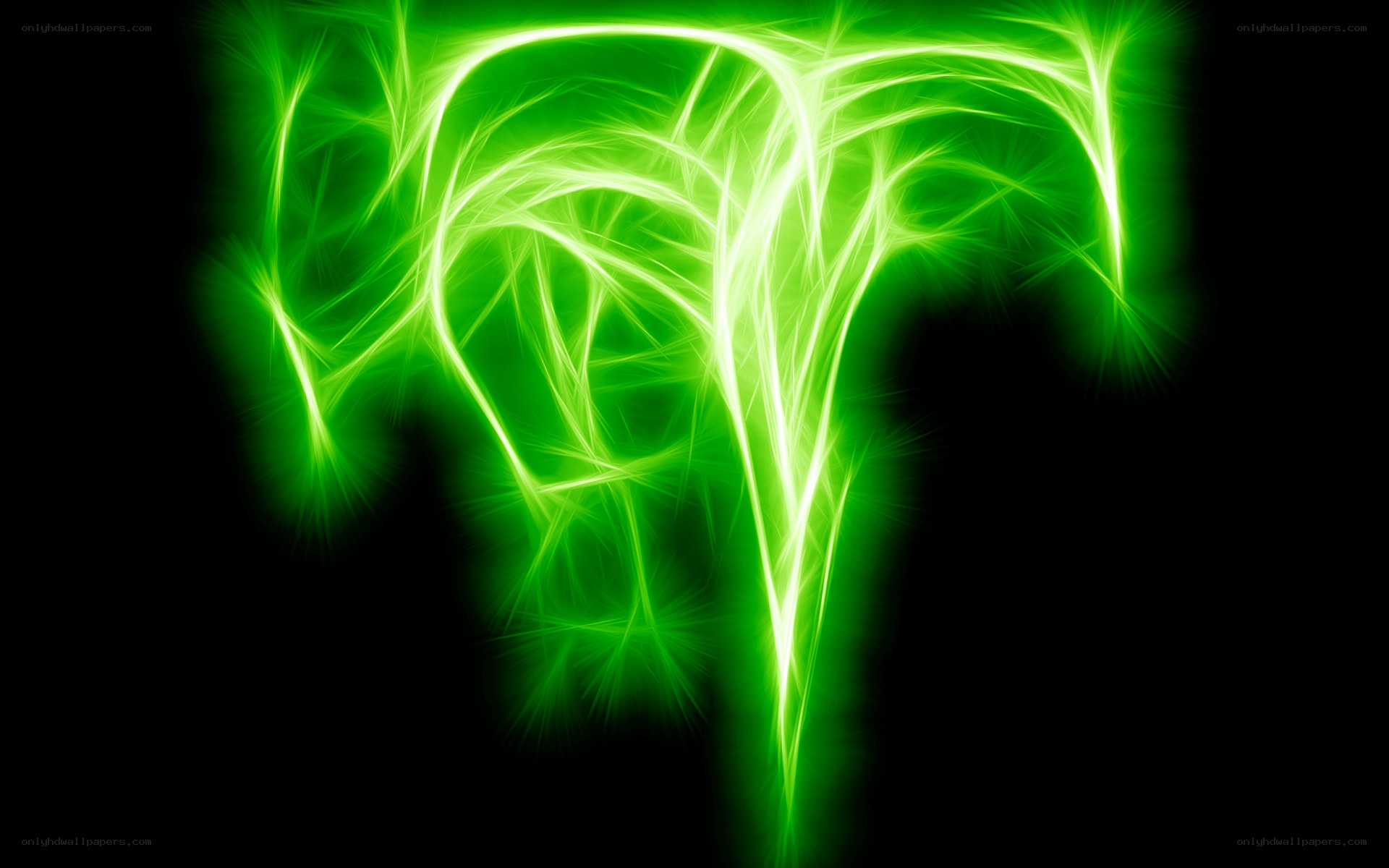 green fractal light pattern
