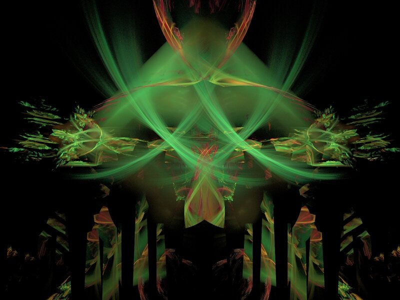 Green Fractal Light Pattern — Mystical