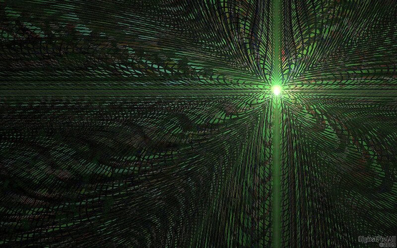 Green fractal light pattern