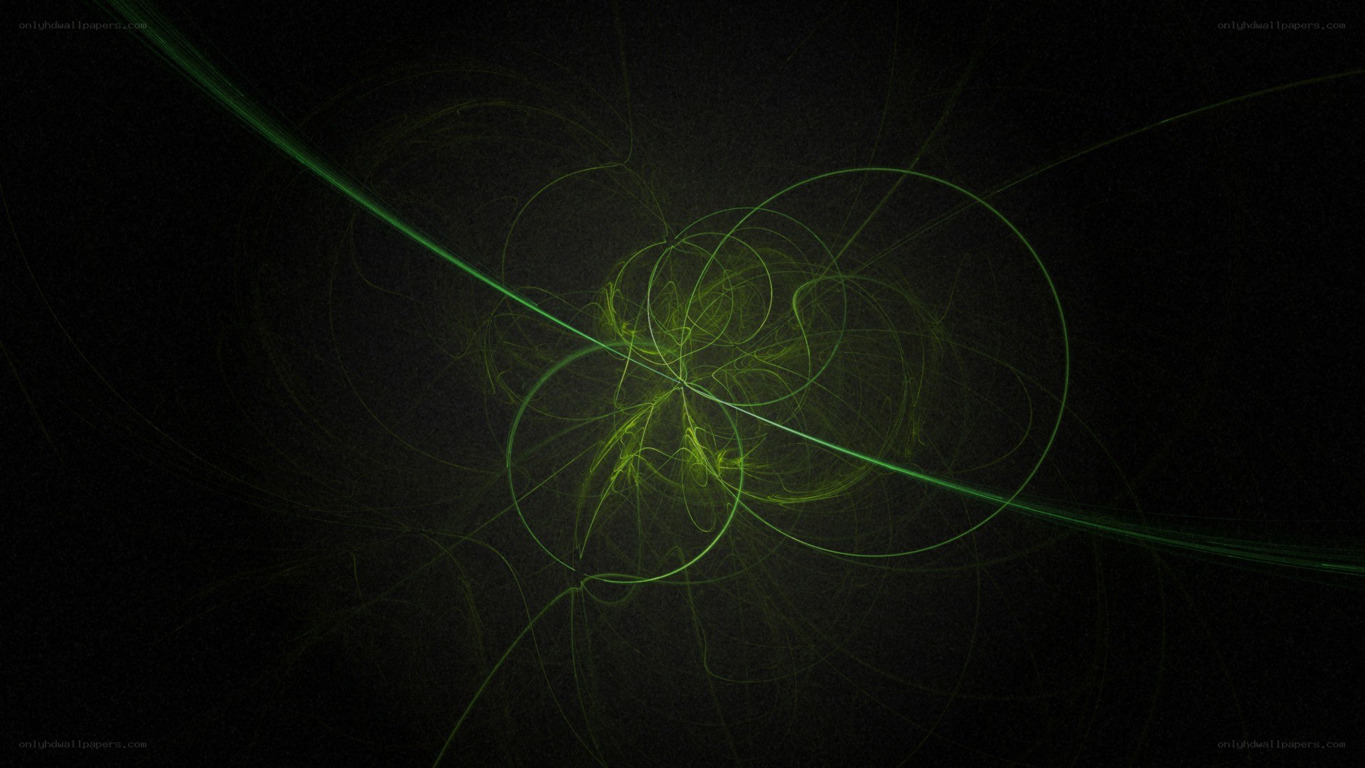 green fractal light patterns