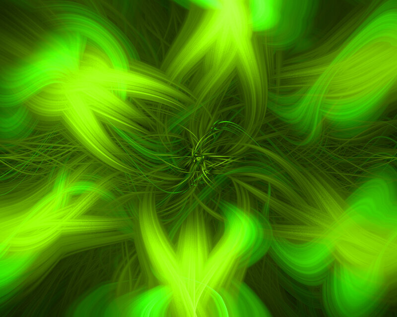 Green fractal light patterns
