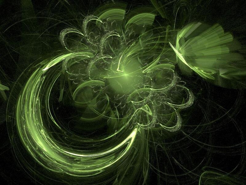 Green Fractal Light Patterns — Dynamic