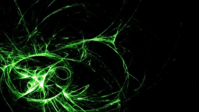 Green Fractal Light Patterns — Energetic