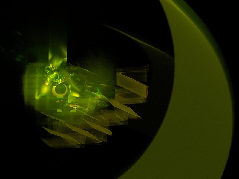Green Fractal Light Patterns — Mysterious