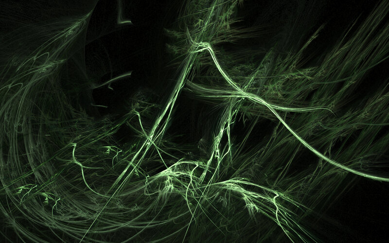 green fractal light patterns