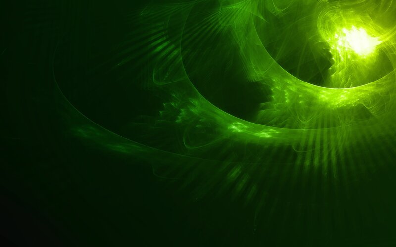 Green fractal light swirl