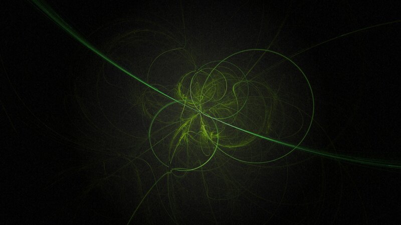Green Fractal Lines — Black, Calm