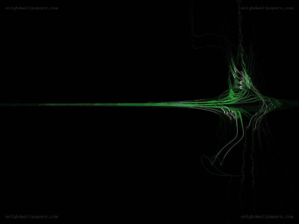 green fractal lines on black
