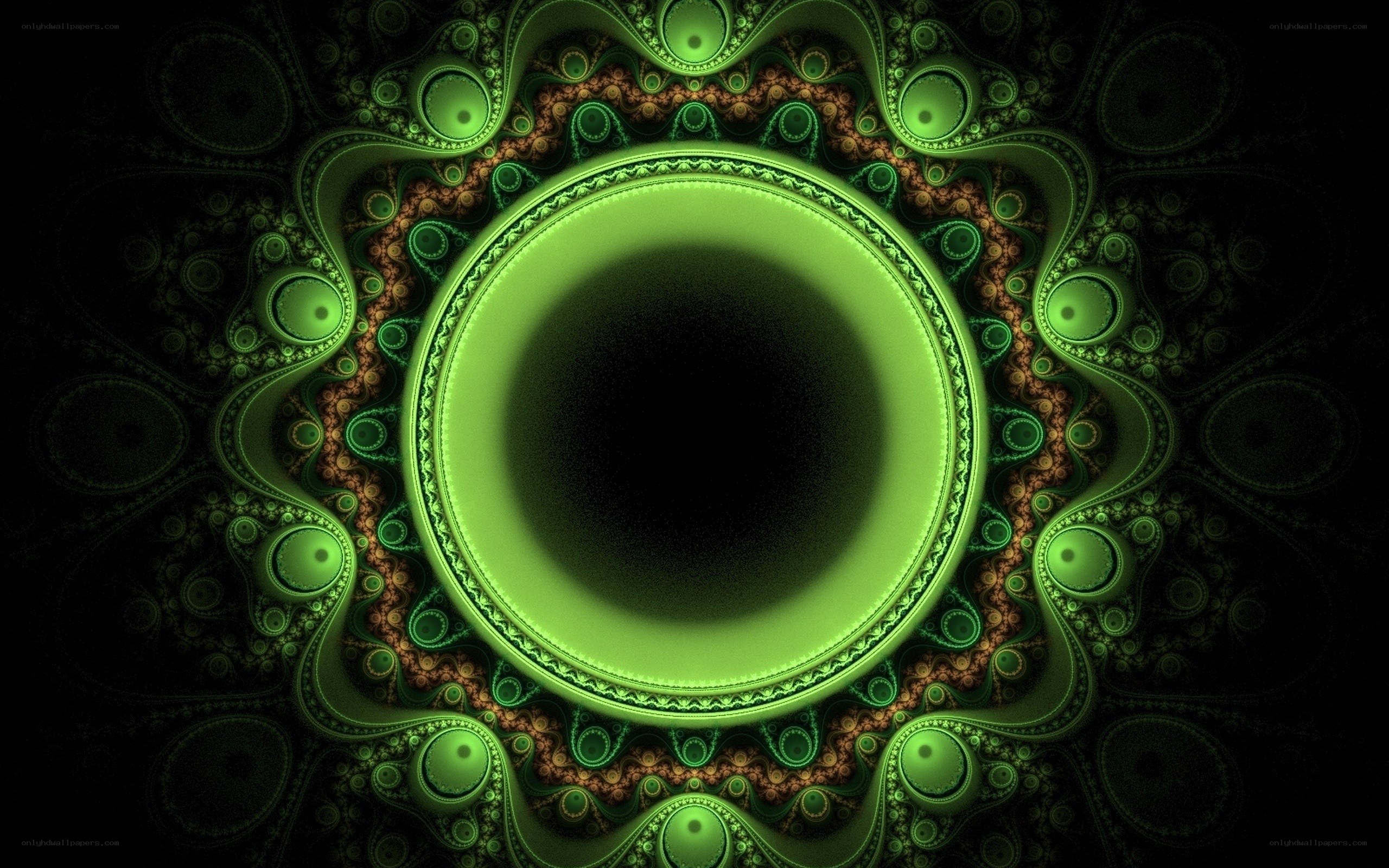 Green fractal mandala