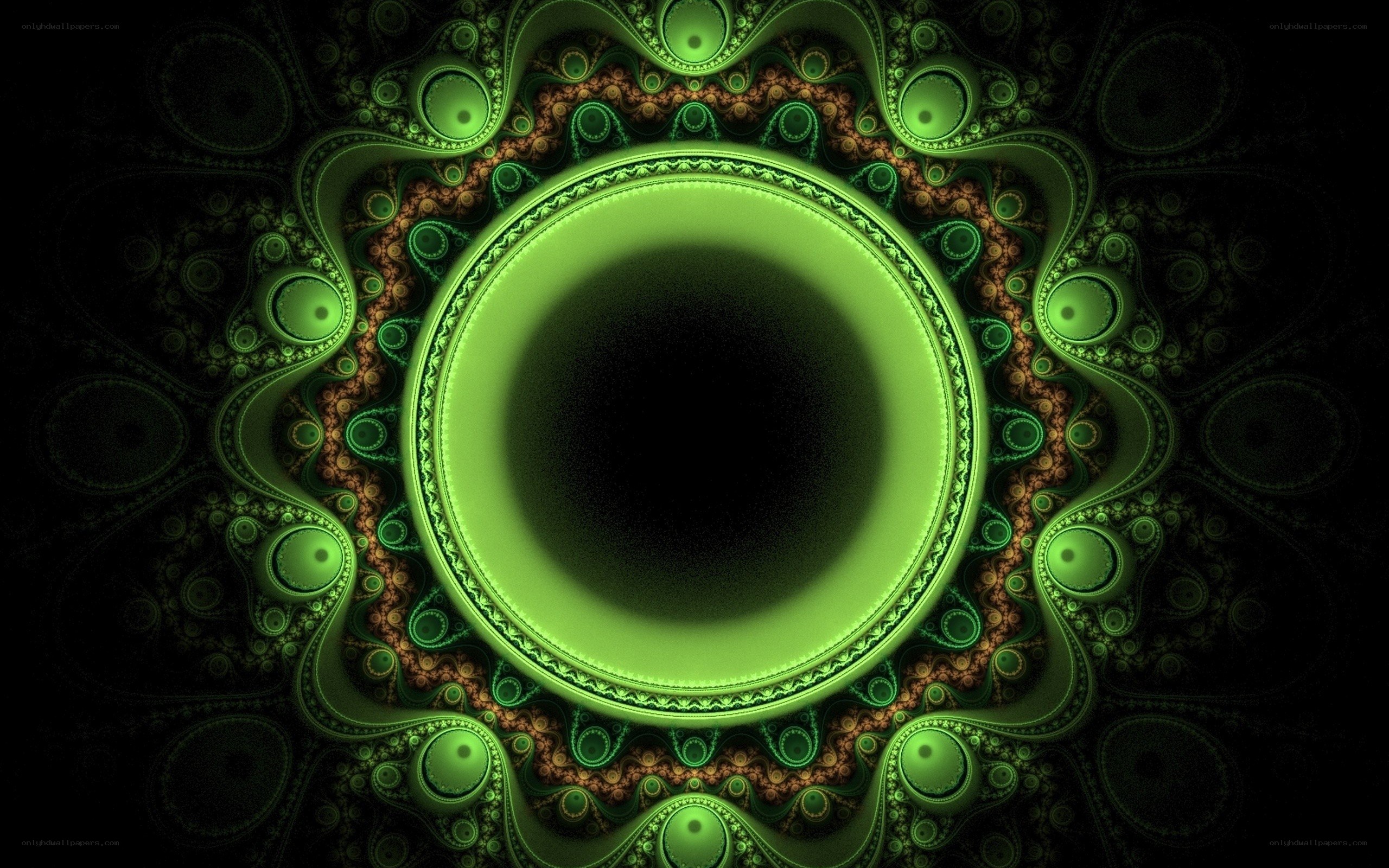 green fractal mandala