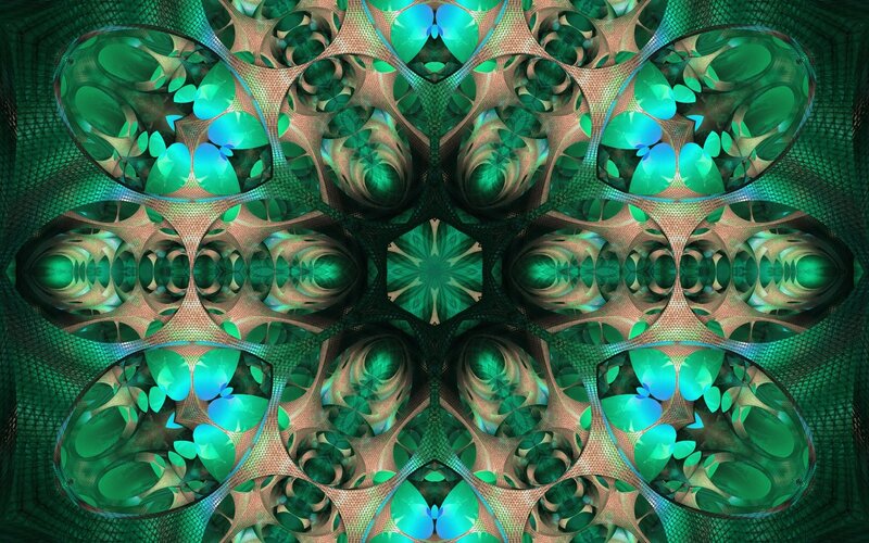 green fractal mandala pattern