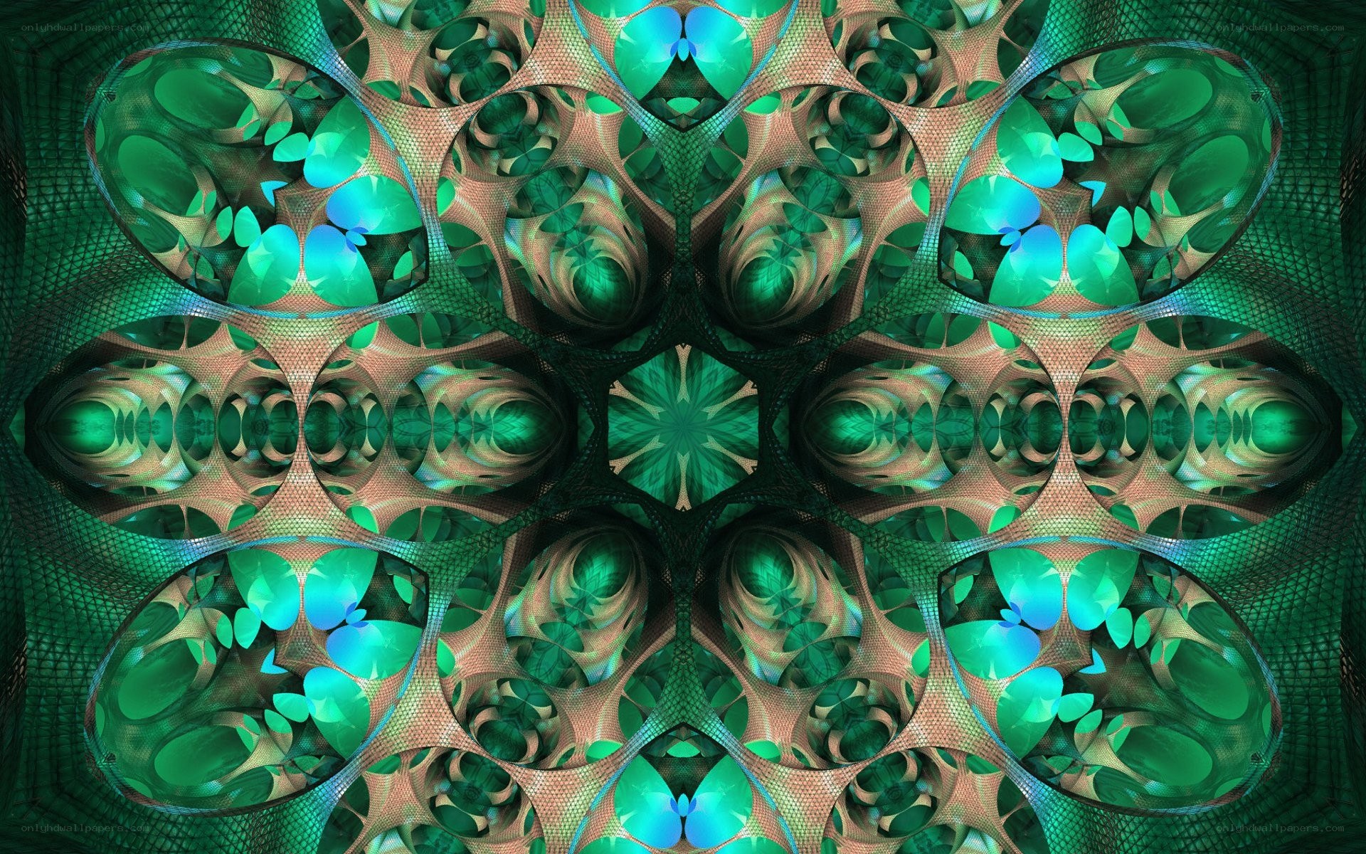 green fractal mandala pattern