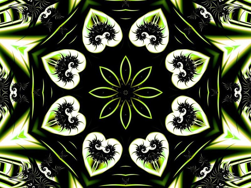 green fractal mandala pattern