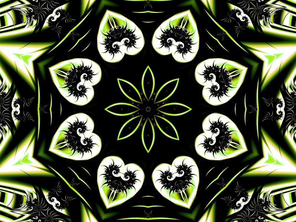 green fractal mandala pattern