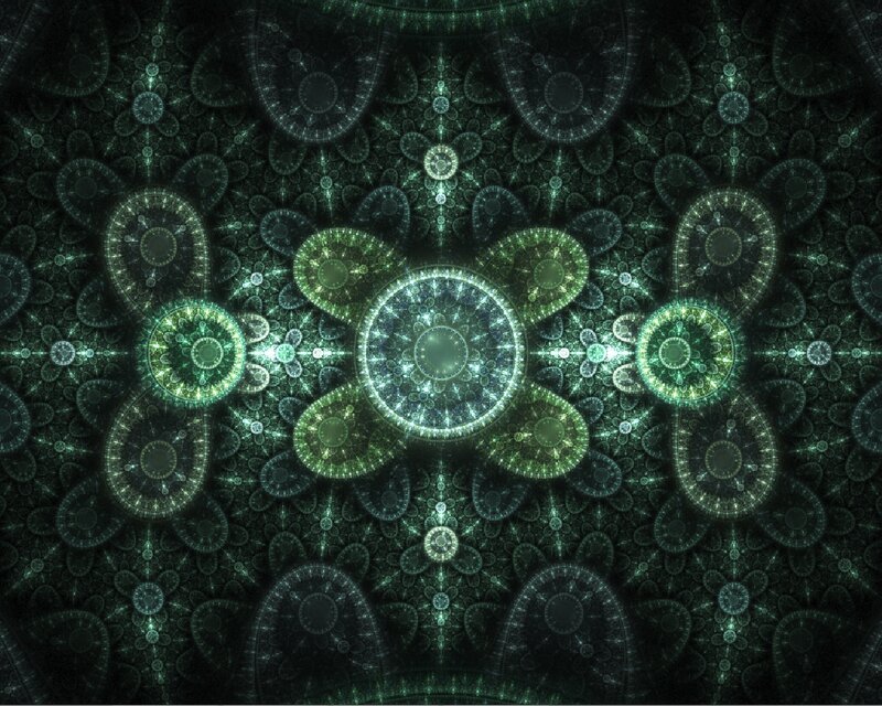 Green fractal mandala pattern