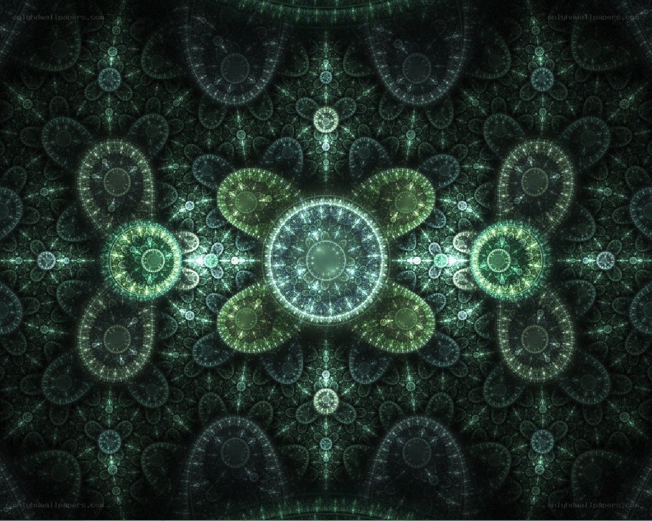 Green fractal mandala pattern