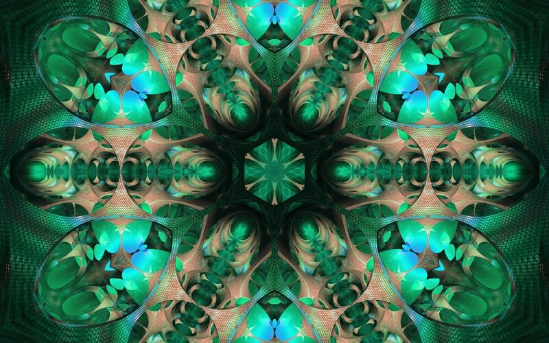 Green fractal mandala