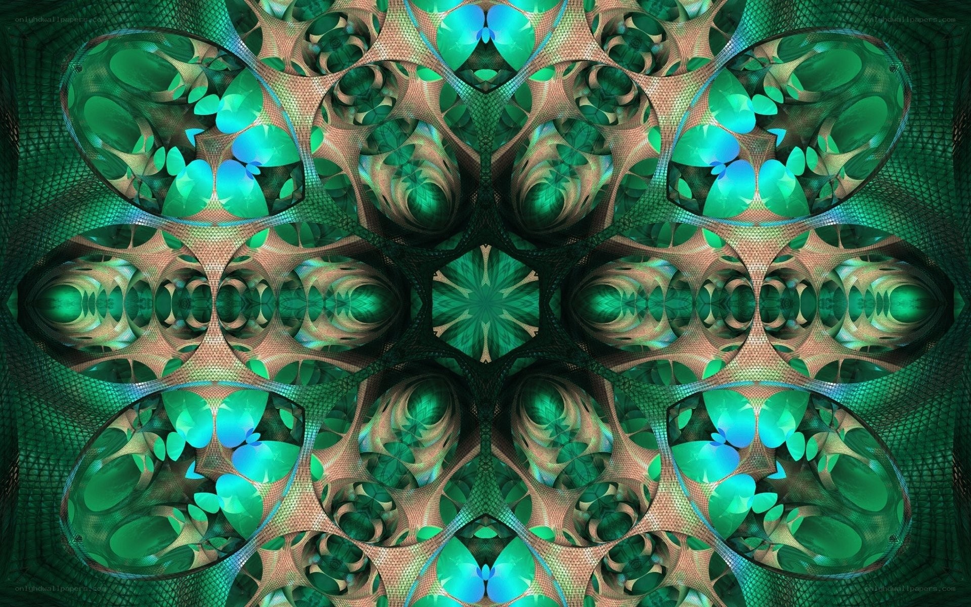 Green fractal mandala