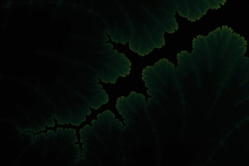 Green Fractal Pattern — Black