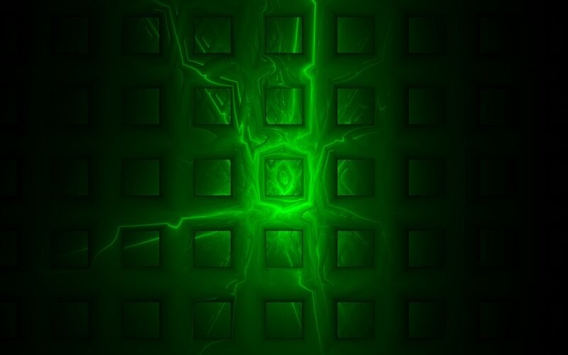 Green Fractal Pattern — Dark