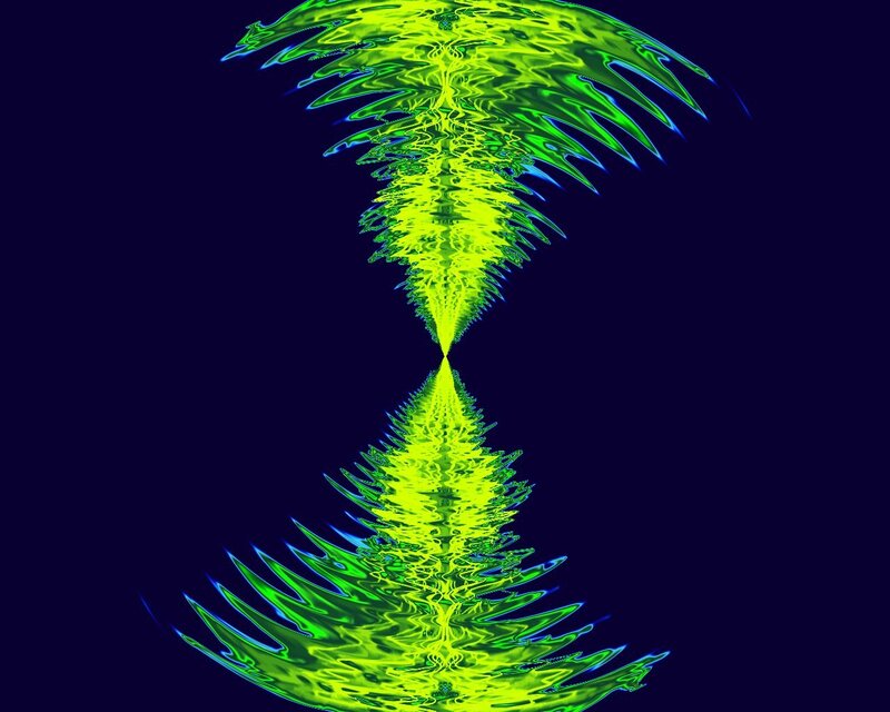 Green Fractal Pattern — Dramatic, Abstract, Dark Background