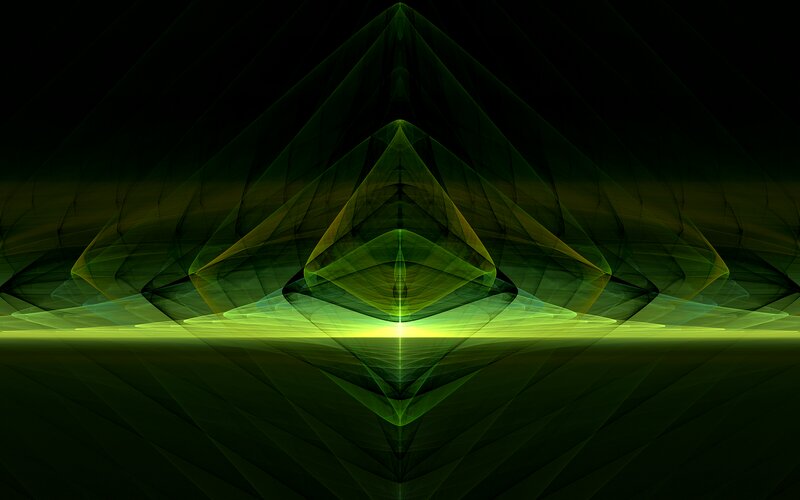 Green Fractal Pattern — Dramatic, Abstract