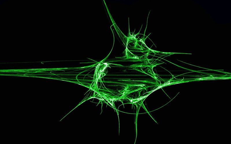 Green Fractal Pattern — Dynamic, Abstract, Lines
