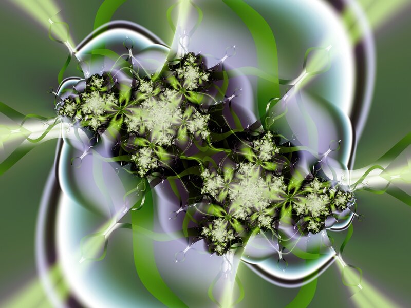 Green Fractal Pattern — Dynamic, Abstract