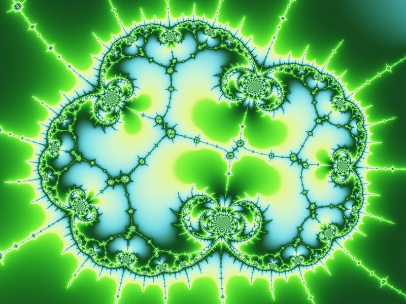 Green Fractal Pattern — Energetic, Abstract, Spiral