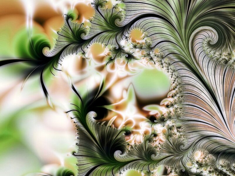 Green Fractal Pattern — Ethereal, Abstract