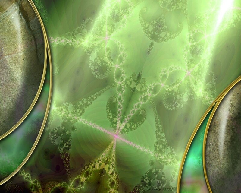 Green Fractal Pattern — Ethereal, Digital Art