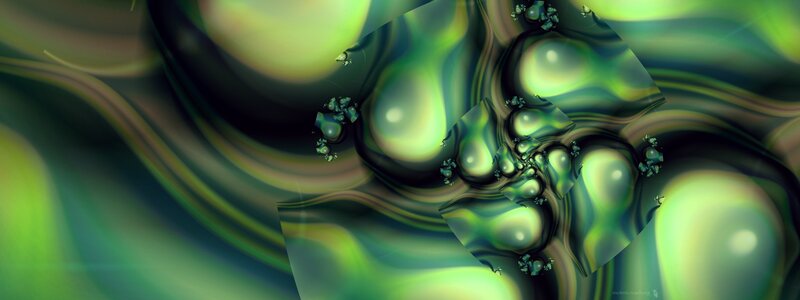 Green Fractal Pattern — Hypnotic, Abstract, Bubbles