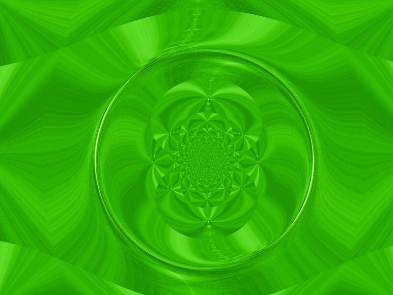 Green Fractal Pattern — Hypnotic, Abstract, Circle